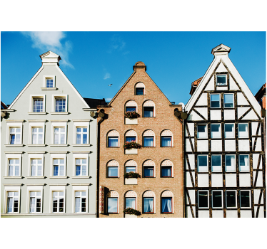 Rolgordijn woonkamer gemberhuizen in gdańsk - TenStickers