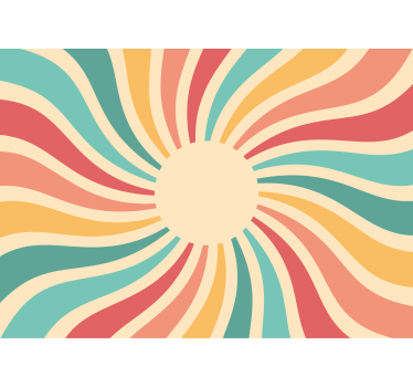 Rolgordijn woonkamer 70's zonsondergang pop - TenStickers