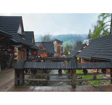 Rolgordijn woonkamer zakopane straat - TenStickers