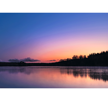 Rolgordijn woonkamer sunset mazury lake - TenStickers