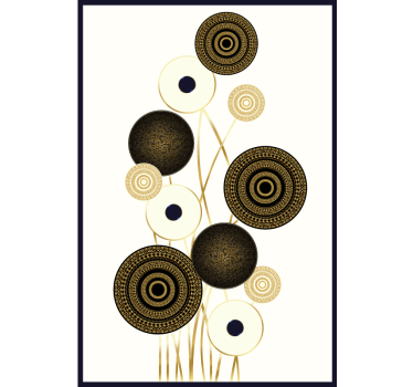 Rolgordijn woonkamer circles glamour decoratie - TenStickers
