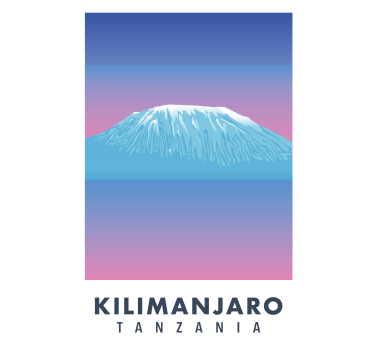 Rolgordijn woonkamer kilimanjaro retro canvas - TenStickers