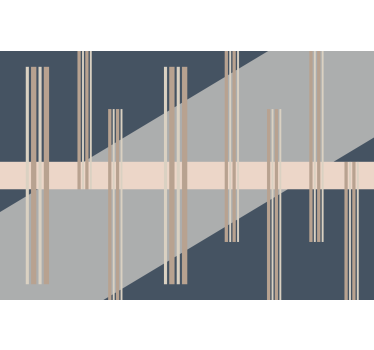 Rolgordijn woonkamer grijs abstract mid-century stijl - TenStickers