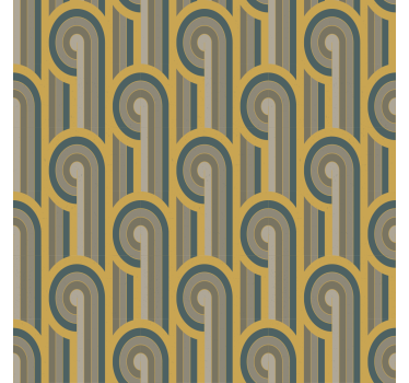 Rolgordijn woonkamer geometrische vormen in art deco stijl - TenStickers