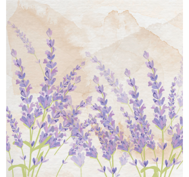 Rolgordijn woonkamer provençaalse aquarel lavendel - TenStickers
