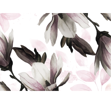 Rolgordijn woonkamer glamour stijl bloemenvariant - TenStickers