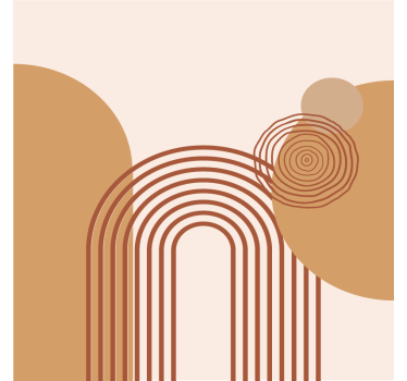 Rolgordijn woonkamer nieuwe warme geometrische stijl - TenStickers