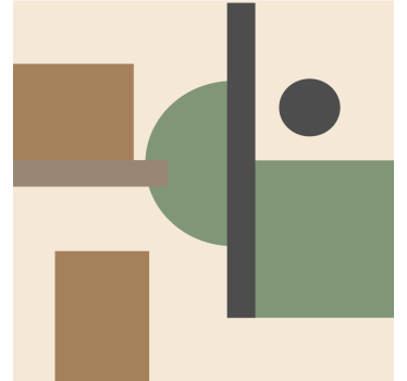 Rolgordijn woonkamer natuurlijke kleuren geometrische kunst - TenStickers