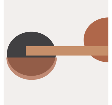 Rolgordijn woonkamer contrastieve geometrische kunst - TenStickers