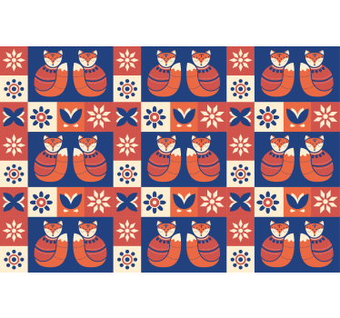 Rolgordijn woonkamer kleurrijk traditioneel dierenpatroon - TenStickers