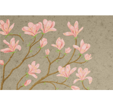 Rolgordijn woonkamer vintage stijl magnolia - TenStickers