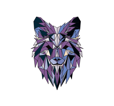 Rolgordijn woonkamer geometrische wolf - TenStickers