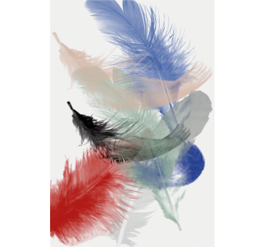 Rolgordijn woonkamer kleurrijk abstract veren ontwerp - TenStickers