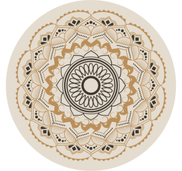 Rolgordijn beige mandala cirkelontwerp - TenStickers