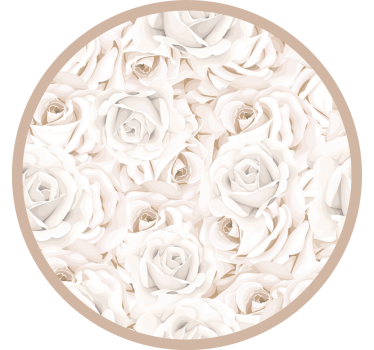 Rolgordijn beige elegante witte rozen - TenStickers