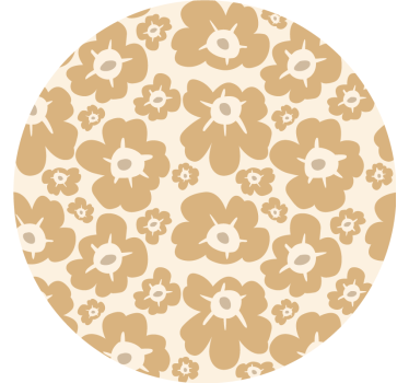 Rolgordijn beige met beige klaprozen - TenStickers