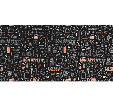 Raambekleding slaapkamer bon appétit patroon - TenStickers