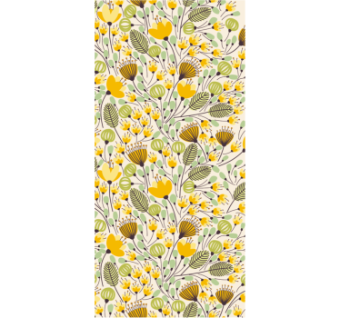 Raambekleding slaapkamer gele bloemenkant - TenStickers