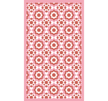Raambekleding slaapkamer met rood vierkanten motief - TenStickers