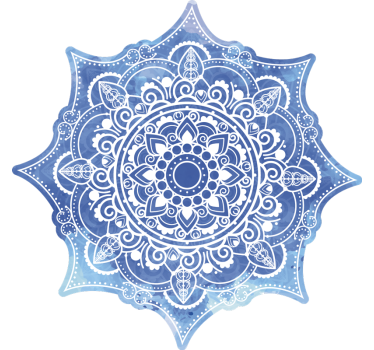Raambekleding slaapkamer aquarella blauwe mandala - TenStickers