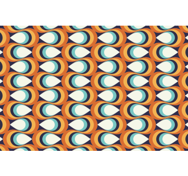 Raambekleding slaapkamer 70s puntige cirkels patroon - TenStickers