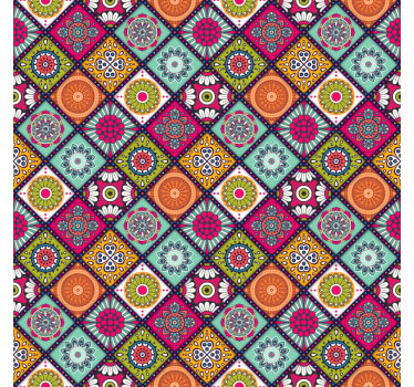Raambekleding slaapkamer kleurrijk mandala patroon - TenStickers