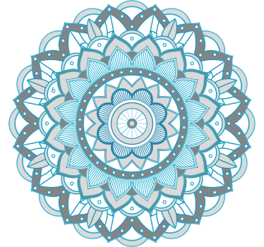 Raambekleding slaapkamer blauw mandala design - TenStickers