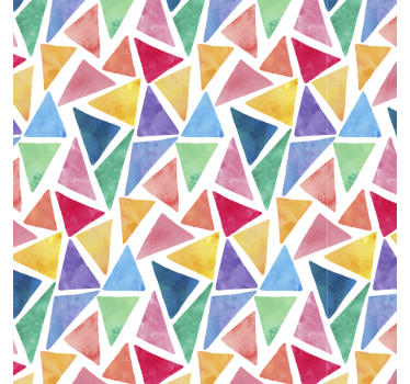 Raambekleding slaapkamer kleurrijk driehoekmotief - TenStickers