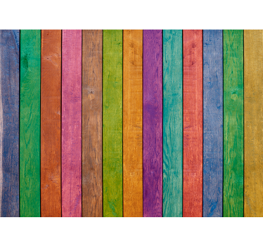 Raambekleding slaapkamer houten multicolor patroon - TenStickers