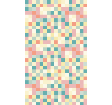 Raambekleding slaapkamer kleurrijke pastel vierkanten - TenStickers