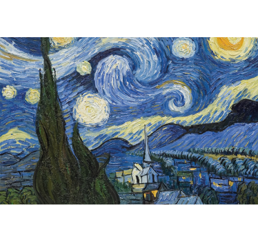 Raambekleding slaapkamer van gogh sterrennacht - TenStickers