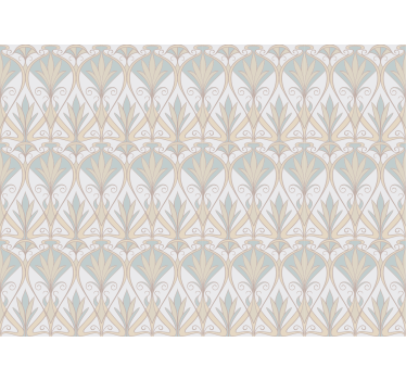 Raambekleding slaapkamer botanisch retro bloemenpatroon - TenStickers