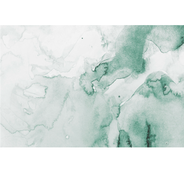 Raambekleding slaapkamer in wit en groene aquarel - TenStickers