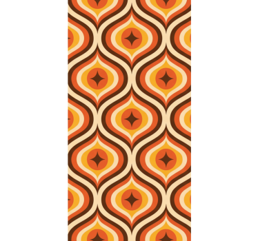 Rolgordijn vintage 70s oranje patroon - TenStickers