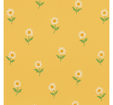 Rolgordijn vintage ontwerp met madeliefjes uit de jaren 40 - TenStickers