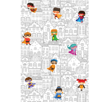 Stedelijke superhelden rolgordijn suoerhelden - TenStickers