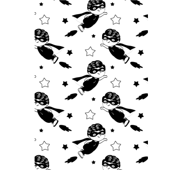 Superheld cartoon patroon babykamer rolgordijn - TenStickers