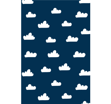 Babykamer rolgordijn wolken met donkerblauwe achtergrond - TenStickers