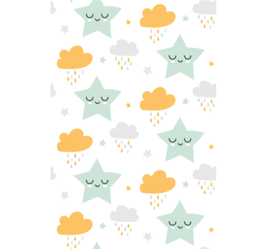 Slaperig wolkenpatroon babykamer rolgordijn - TenStickers