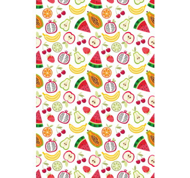 Fruitig patroonontwerp rolgordijn fruit en groente - TenStickers