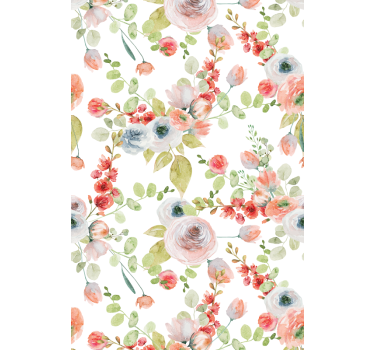 Klassieke rolgordijn Bloemen takken - TenStickers