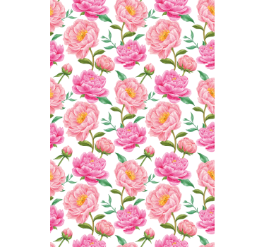 Klassiek roze rolgordijn bloemen - TenStickers