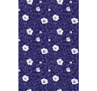 Rolgordijn bloemenprint Blauw - TenStickers