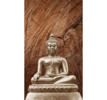 Zen rolgordijnën Houten boeddha - TenStickers