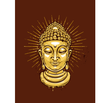 Zen rolgordijnën Gouden boeddha sillouhette - TenStickers
