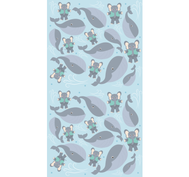 Speelse dieren babykamer rolgordijn - TenStickers