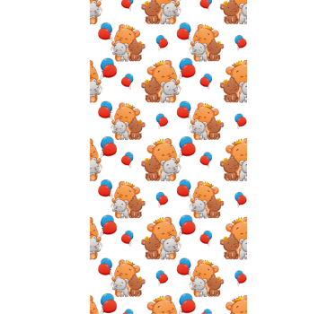 Vriendelijk berenpatroon babykamer rolgordijn - TenStickers