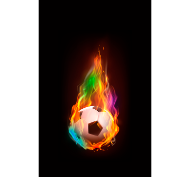 Rolgordijnen voetbal Veelkleurige vuurbal - TenStickers