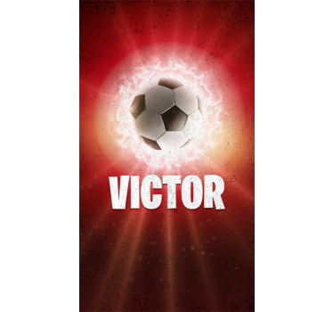 Rolgordijnen voetbal Vuurbal met naam - TenStickers