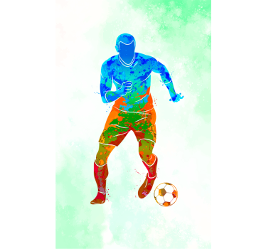 Rolgordijnen voetbal Aquarel speler - TenStickers